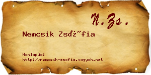 Nemcsik Zsófia névjegykártya
