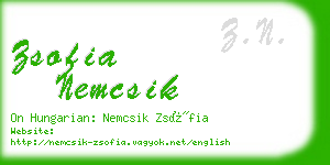 zsofia nemcsik business card